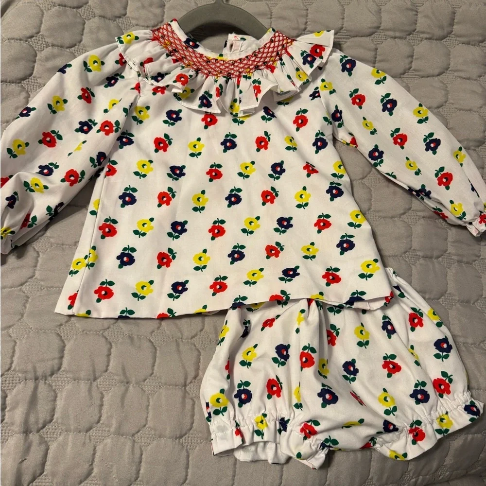 Floral Toddler Set - Red, Yellow, Blue